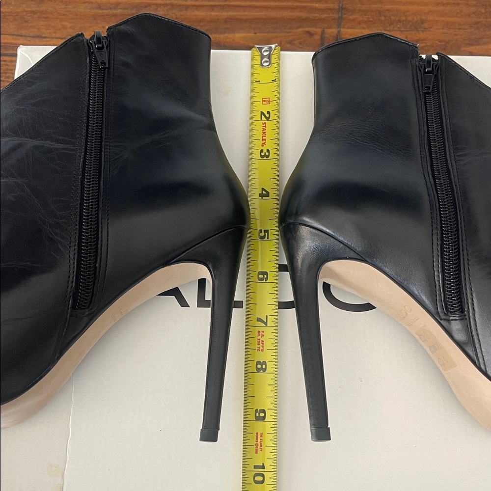 ALDO MYRONA BOOTS Black Leather Pointed Tor Side Zipper Stiletto Heel Size 8.5 - Picture 15 of 16